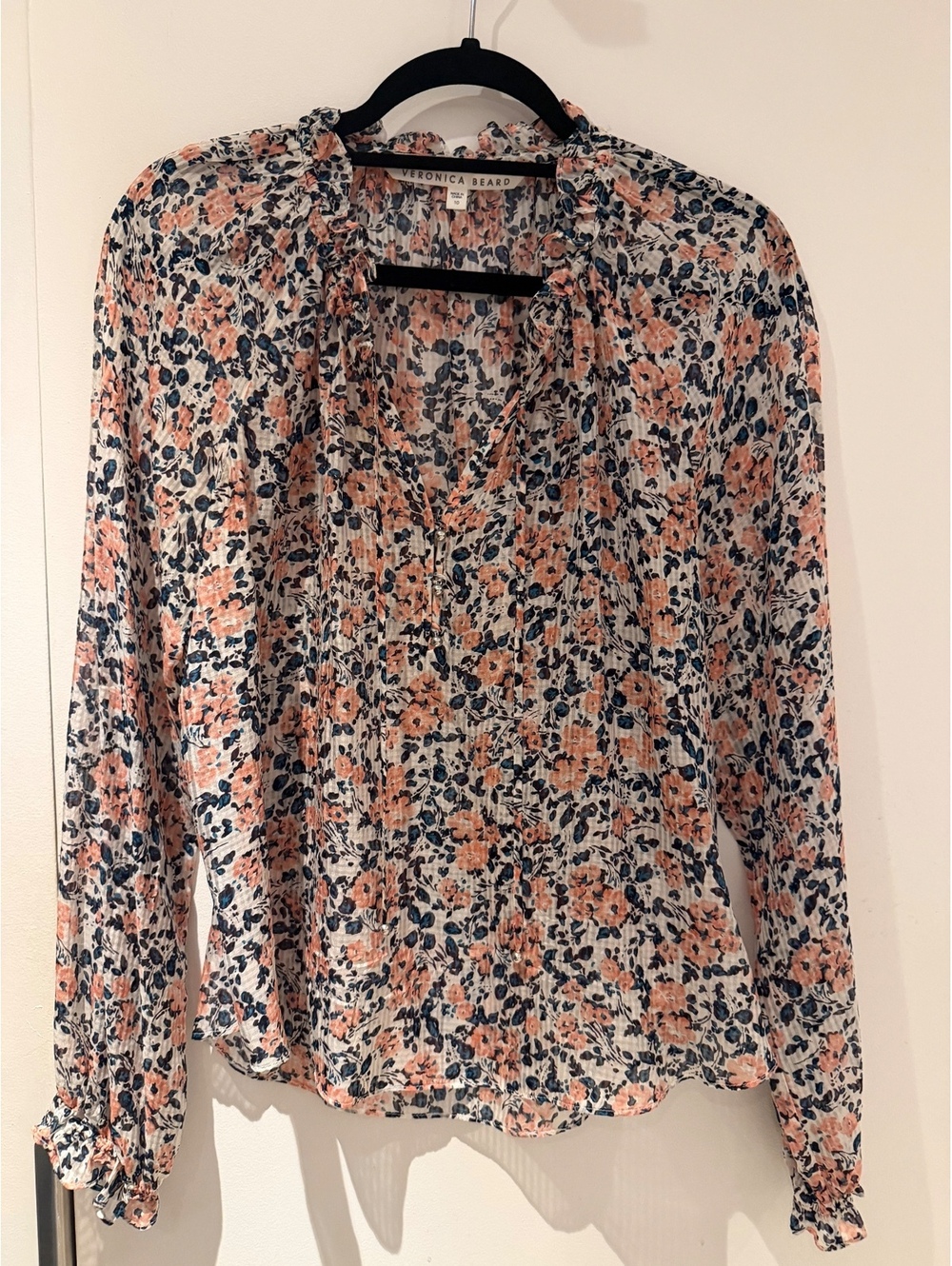 Veronica Beard Floral Silk Blouse - Size 10